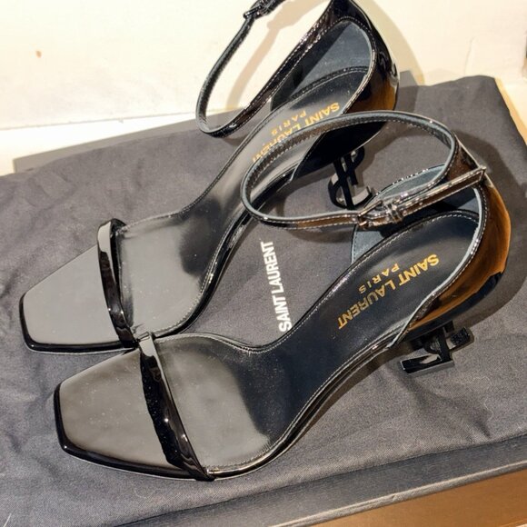 Saint Laurent Opyum 85 YSL Leather Cassandre Heel SA Black - Picture 3 of 7